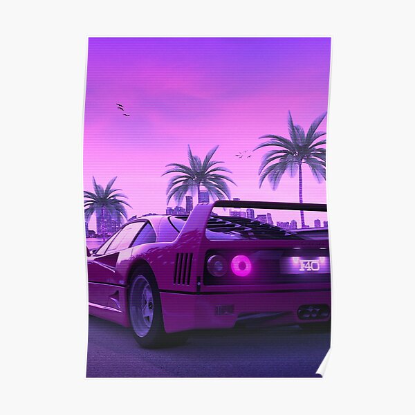 F40 Sunset Poster