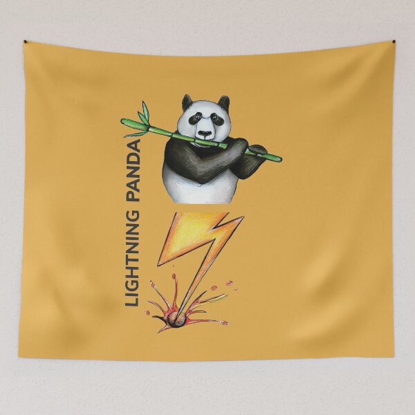 Item preview, LIGHTNING PANDA by FrankenDuo mustard orange designed and sold by FrankenDuo.