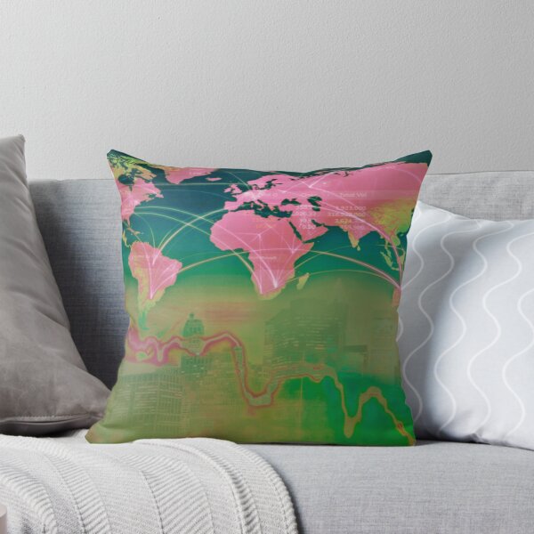 Item preview, Covid Economic Map in Pink and Green designed and sold by AlteredAtelier.