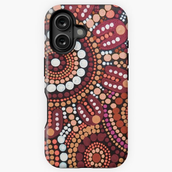 Item preview, Australian Aboriginal Art Red Pattern Family Gathering  designed and sold by GhostGumDesigns.