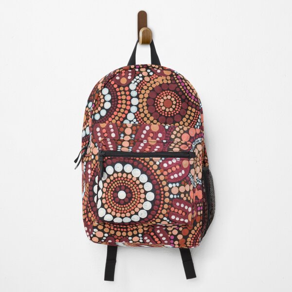 Item preview, Australian Aboriginal Art Red Pattern Family Gathering designed and sold by GhostGumDesigns.