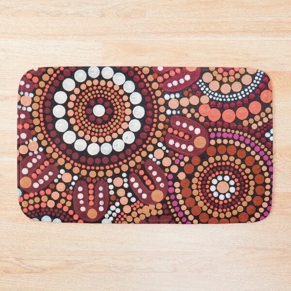 Item preview, Australian Aboriginal Art Red Pattern Family Gathering  designed and sold by GhostGumDesigns.