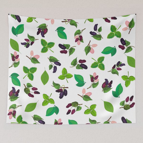 Item preview, Mulberry berries design on white background. designed and sold by KamTamDesigns11.