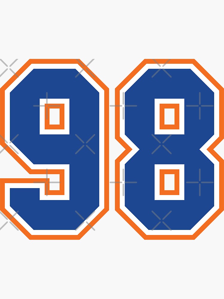 Ninety-Eight Jersey Number Sports 98 Sticker for Sale by HelloFromAja