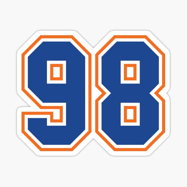 Ninety-Eight Jersey Number Sports 98 Sticker for Sale by HelloFromAja