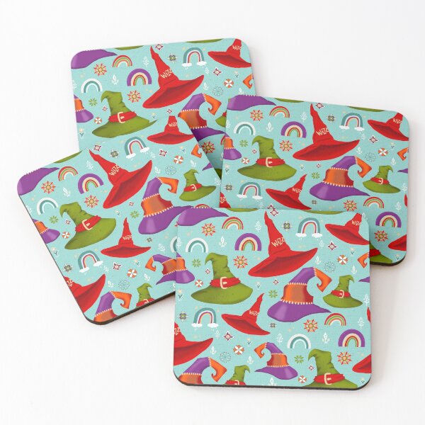 Item preview, Colorful magic hats on light blue designed and sold by colorofmagic.