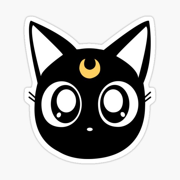 sticker print design cat moon luna  Sticker