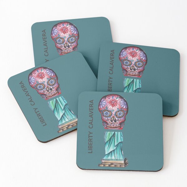 Item preview, LIBERTY CALAVERA by FrankenDuo azure green designed and sold by FrankenDuo.
