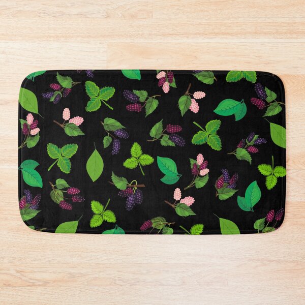 Item preview, colourful mulberry berries pattern on black background. designed and sold by KamTamDesigns11.