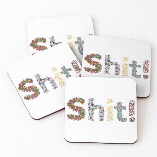 Item preview, Shit! A Four Letter Word in Pastel Flowers and Leaves designed and sold by Karen McFarland.