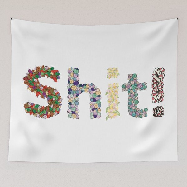 Item preview, Shit! A Four Letter Word in Pastel Flowers and Leaves designed and sold by Karen McFarland.