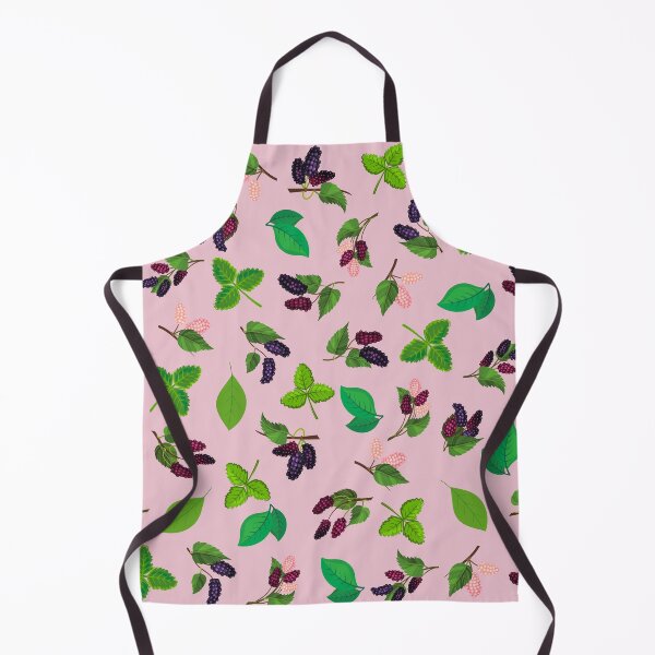 Item preview, Juicy mulberry berries and leaves pattern on pink background. designed and sold by KamTamDesigns11.