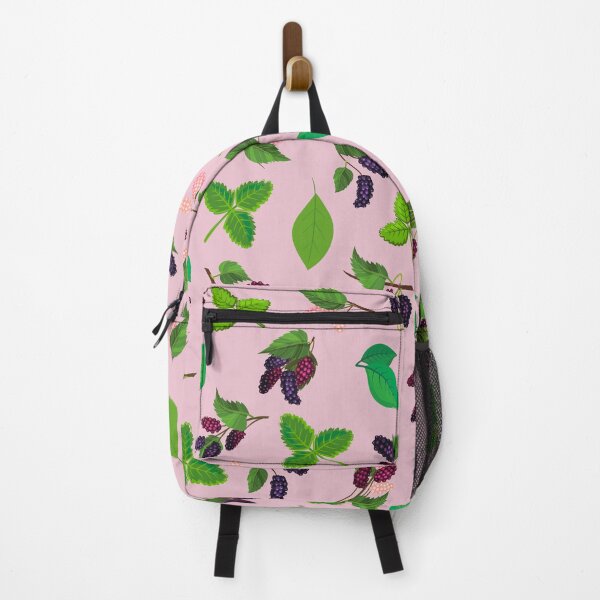 Item preview, Juicy mulberry berries and leaves pattern on pink background. designed and sold by KamTamDesigns11.