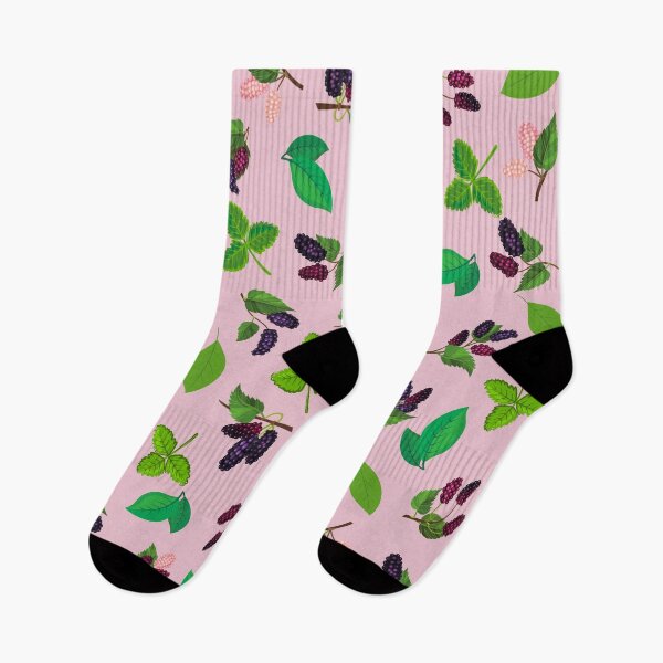 Item preview, Juicy mulberry berries and leaves pattern on pink background. designed and sold by KamTamDesigns11.
