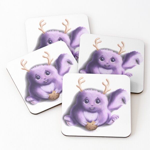 Item preview, Cute furry purple creature with cookie designed and sold by tigerda.
