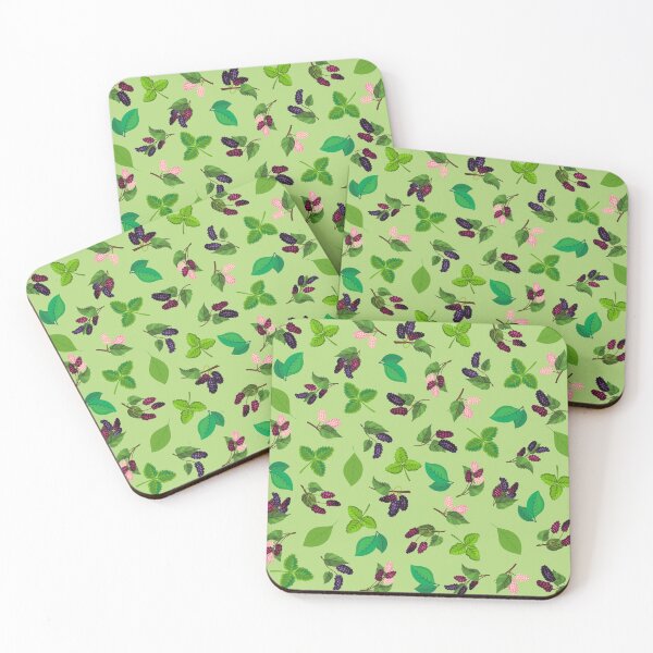 Item preview, Tasty mulberry berries design on green background. designed and sold by KamTamDesigns11.
