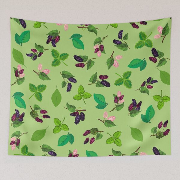 Item preview, Tasty mulberry berries design on green background. designed and sold by KamTamDesigns11.