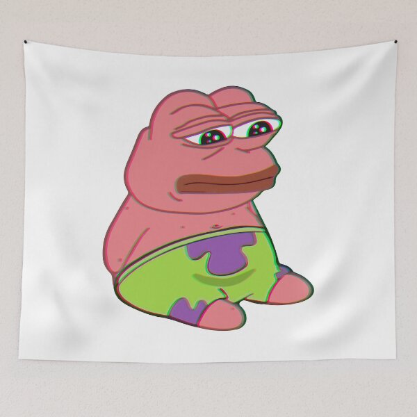 Item preview, pepe frog meme Patrick starfish designed and sold by dayFney.