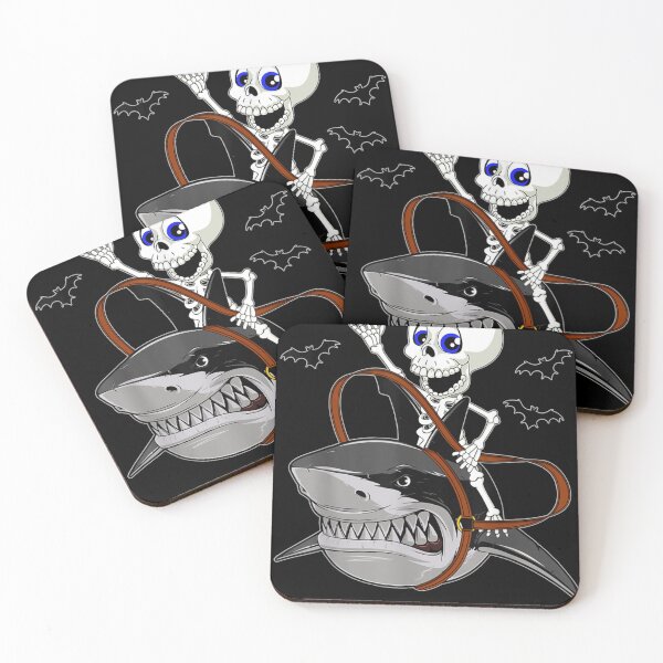 Item preview, Funny Skeleton Riding Shark Halloween designed and sold by Raphael-Hogan.