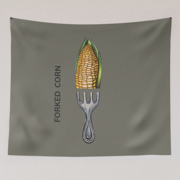 Item preview, FORKED CORN by FrankenDuo tapa grey designed and sold by FrankenDuo.