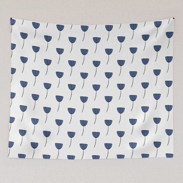 Item preview, Blue Tulip Flowers Pattern designed and sold by Aysel's Designs.