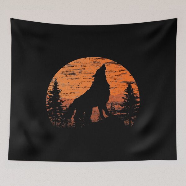 Item preview, Awesome Wolf Moon Retro Shirt Forest Wild Wolves Wildlife Wild Animal Protector T Shirt designed and sold by tuanitus.
