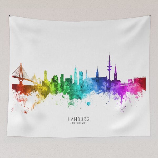 Artikelvorschau, Hamburg Germany Skyline entworfen und verkauft von ArtPrints.