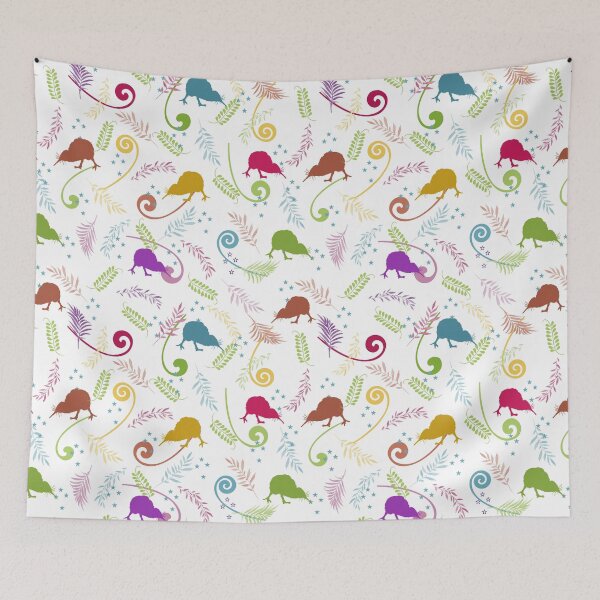 Item preview, New Zealand Kiwi Bird and Southern Cross - Multi White designed and sold by Tara Slater.