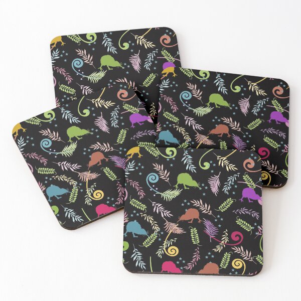 Item preview, New Zealand Kiwi Bird and Southern Cross - Multi Black designed and sold by Tara Slater.