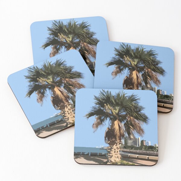 Item preview, Tropical Palm Tree at the Gulf Beach Marina, Kuwait designed and sold by ShopieHome.
