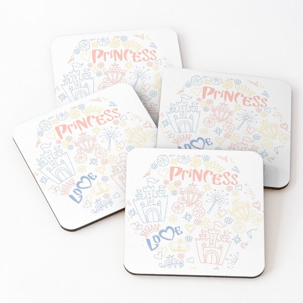Item preview, Pink and blue pattern of little princess doodles designed and sold by kavalenkavart.