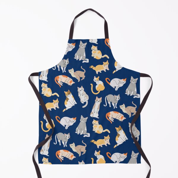 Item preview, Mixed Cute Cat Pattern On Blue Background designed and sold by Moodyandmellow.