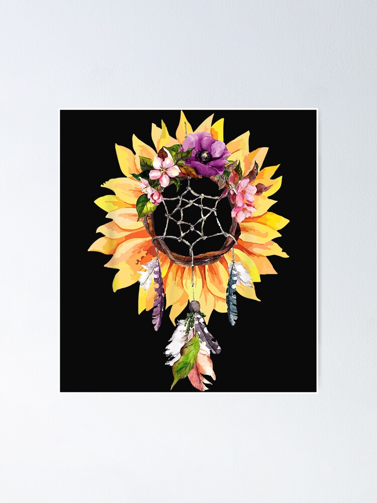 Póster «Atrapasueños Amante de las flores de girasol Atrapasueños Regalo»  de palaelica | Redbubble