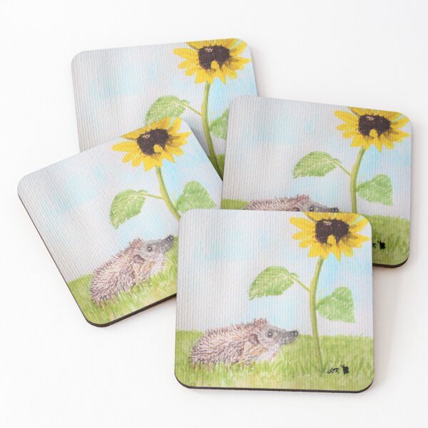 Item preview, Hedgehog and sunflower designed and sold by LJ Robinson.