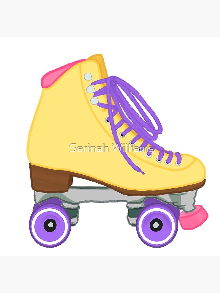 Pastel Yellow Rollerskate yellow pink purple by rinah13art