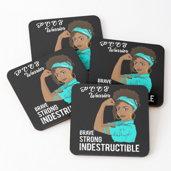 Item preview, PCOS Warrior Indestructible Awareness Black Girl Survivor designed and sold by ZNOVANNA.