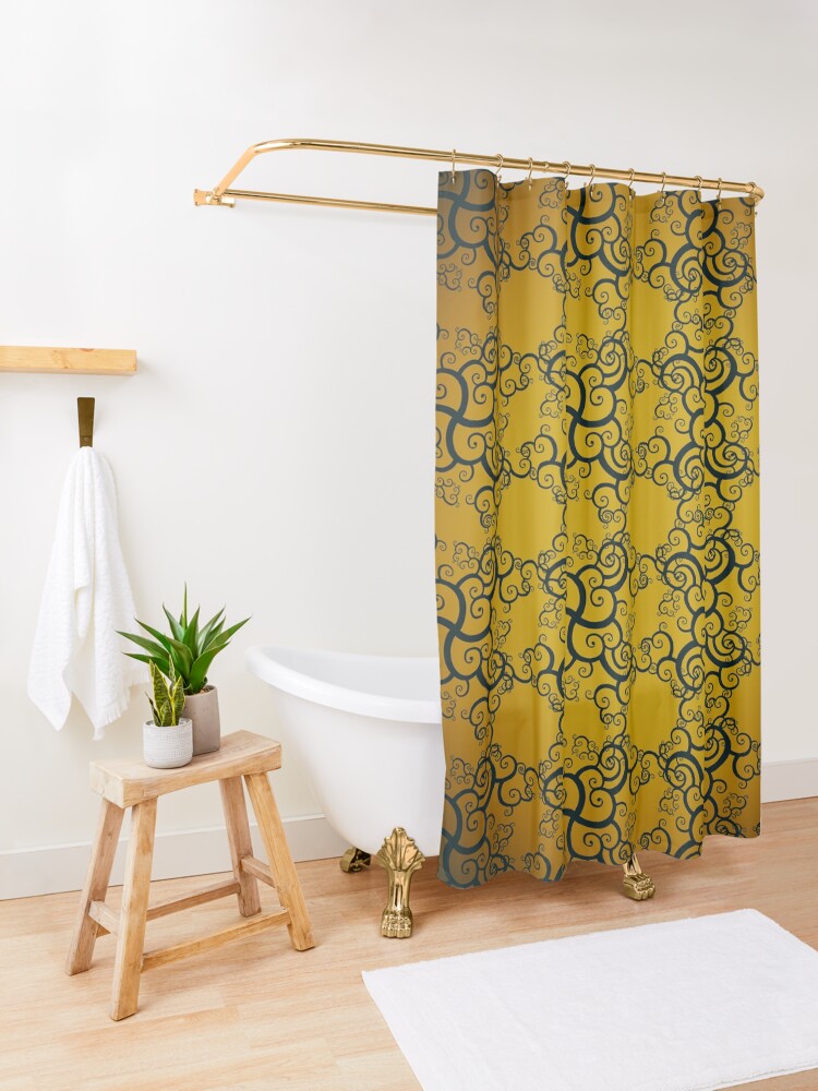 Alternate view of Swirl Damask Shower Curtain