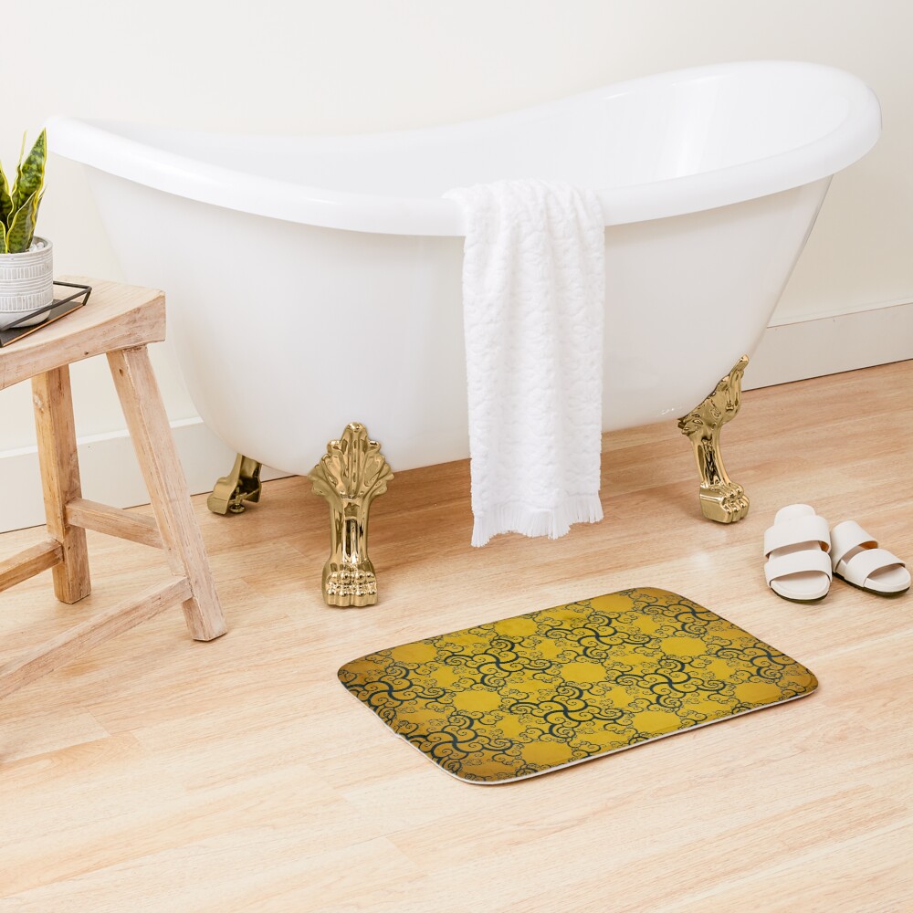 Swirl Damask Bath Mat