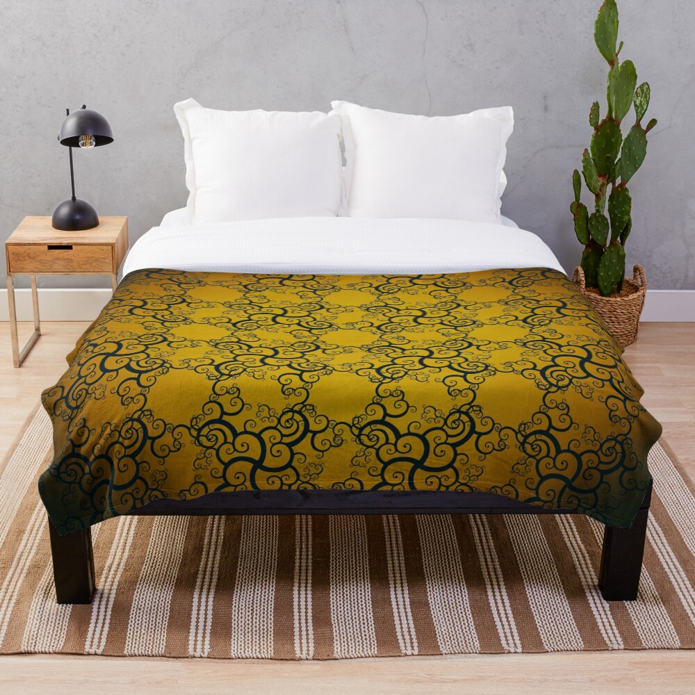 Swirl Damask Throw Blanket