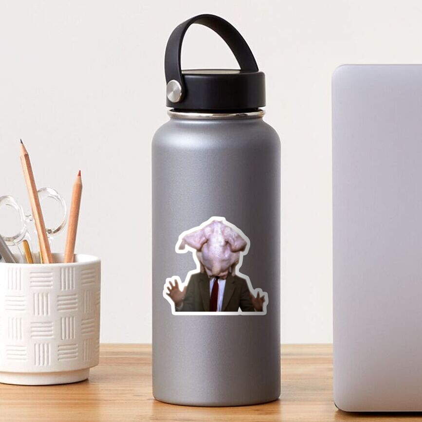 "Mr Bean stuck his head in a turkey, Merry Christmas Mr Bean" Sticker