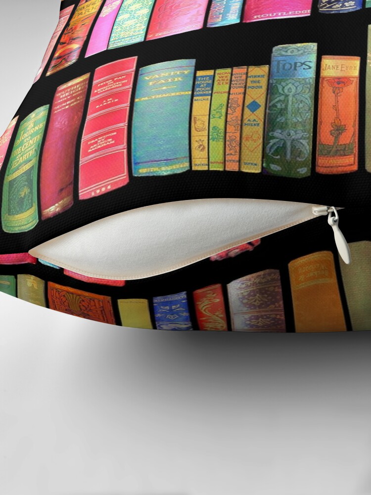 Alternate view of Bookworms Delight / Antique Book Library for Bibliophile Throw Pillow