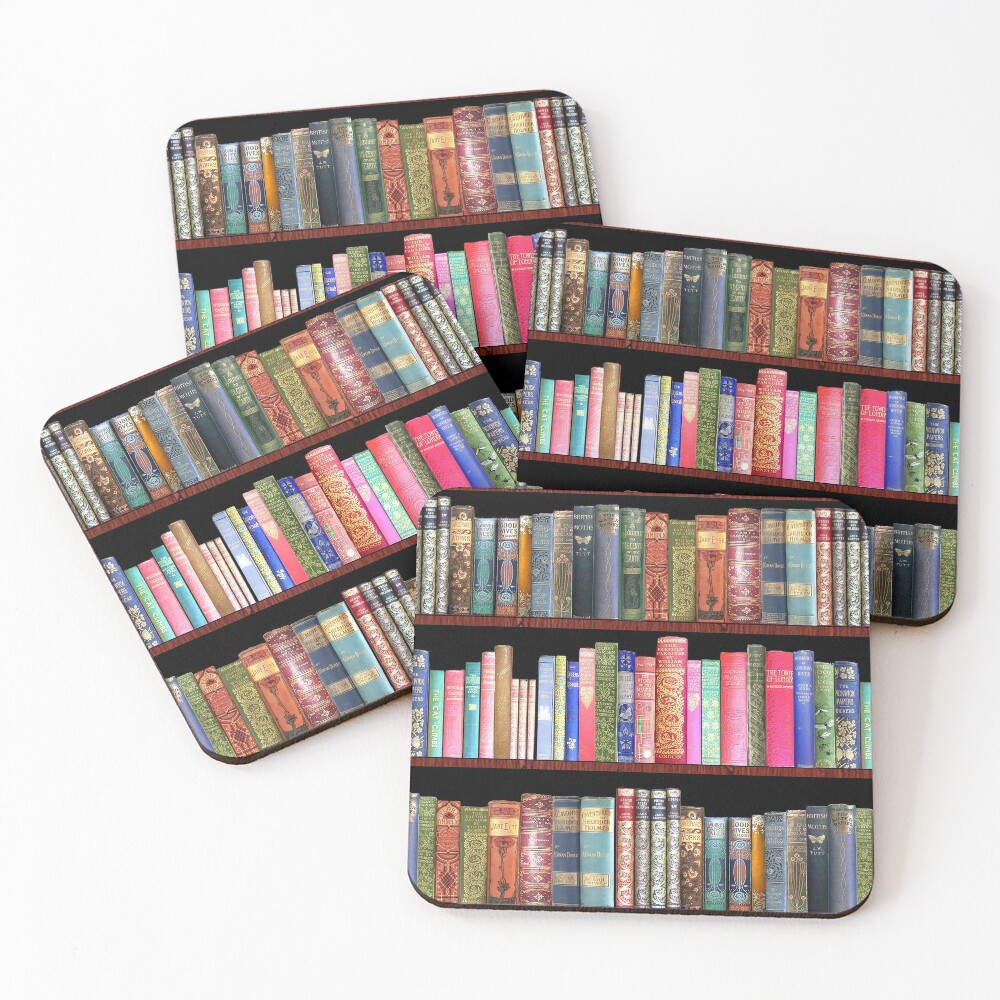 Bookworms Delight / Antique Book Library for Bibliophile Coasters (Set of  4) for Sale by MagentaRose