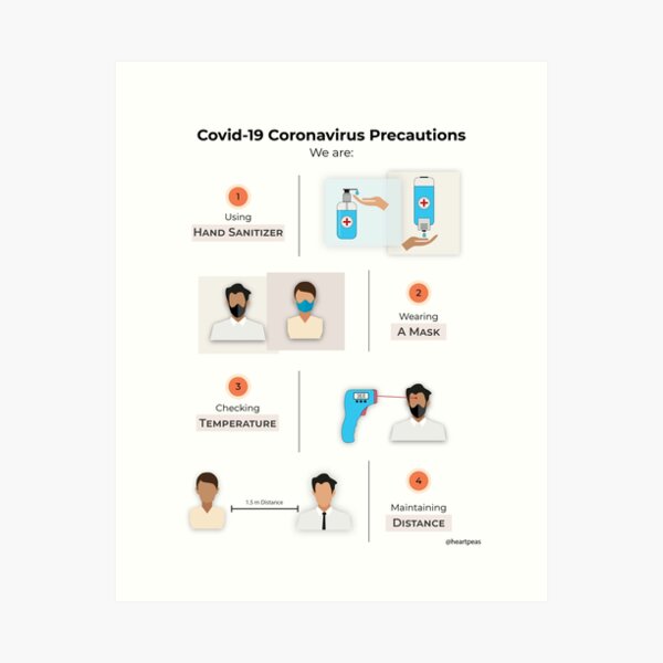Item preview, Covid-19 Coronavirus Precautions designed and sold by Heartpeas.