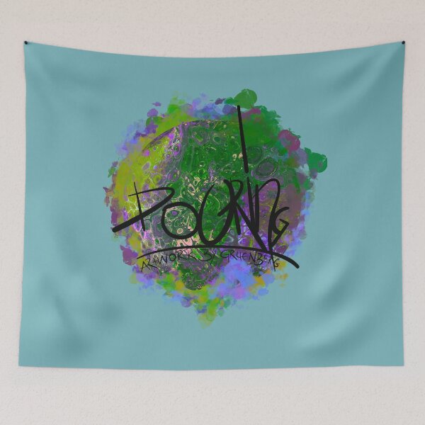 Item preview, Pouring Passion - Artwork by Gruenbergpouring - green and purple designed and sold by emm-j.
