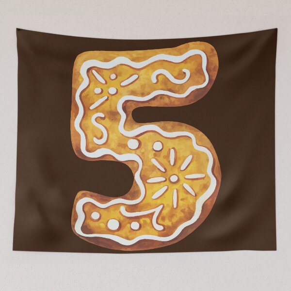 Item preview, Gingerbread Cookie Shaped Number 5 designed and sold by Alicia Chee.