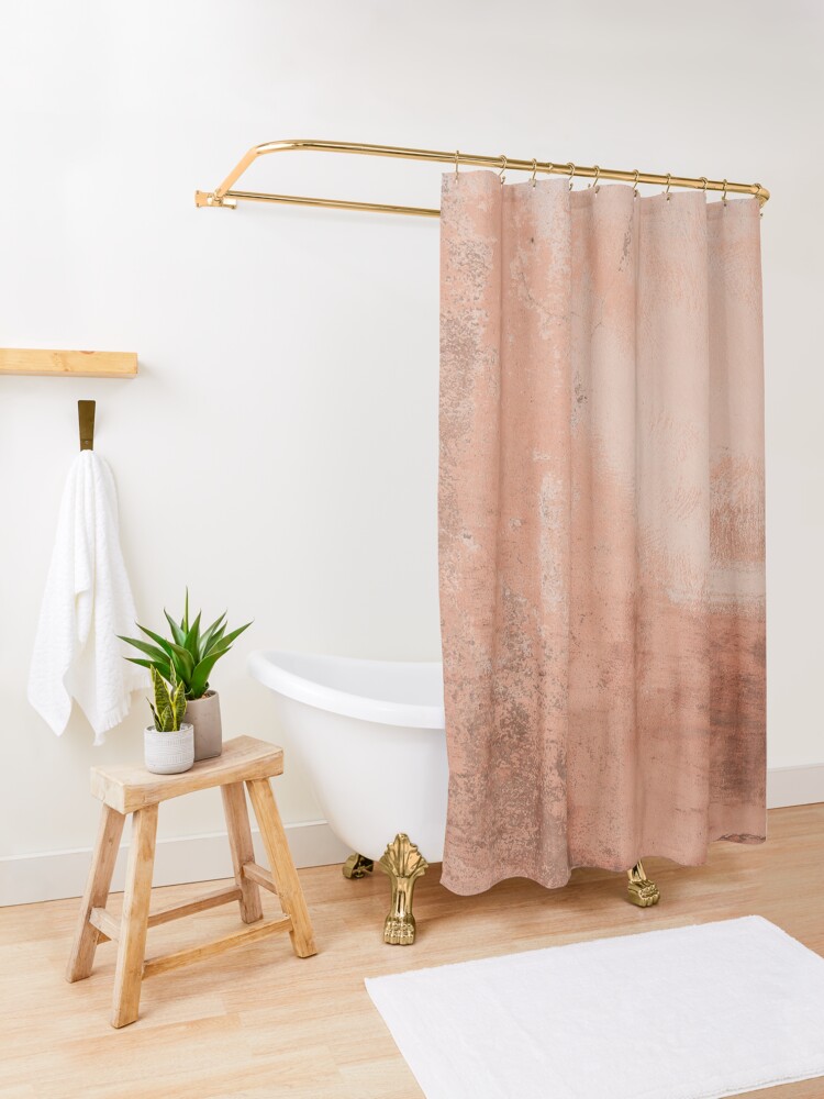 Alternate view of Beige concrete texture Shower Curtain