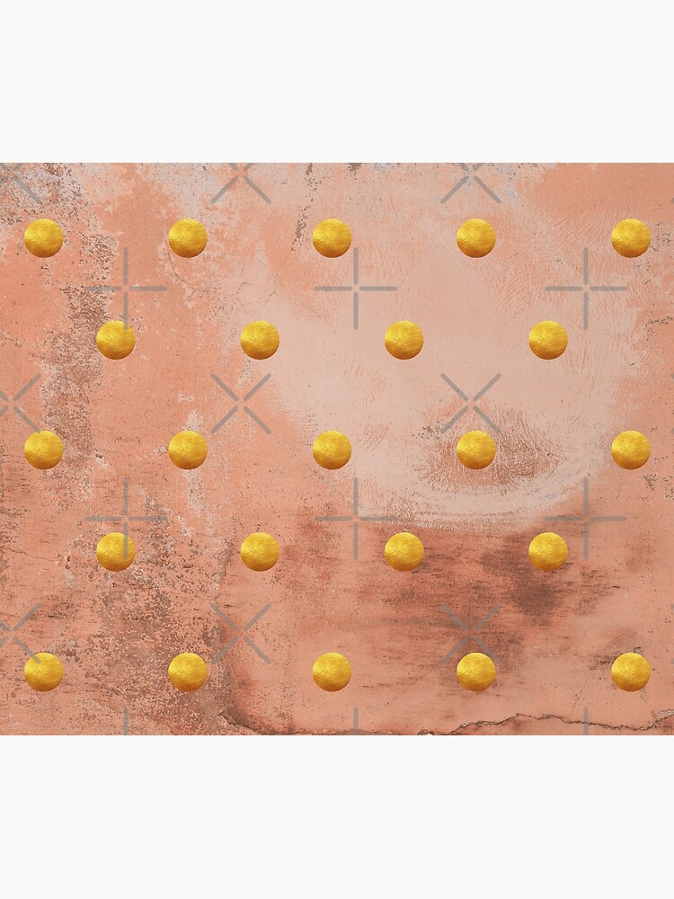 Beige concrete texture with golden polka dots by ColorsHappiness
