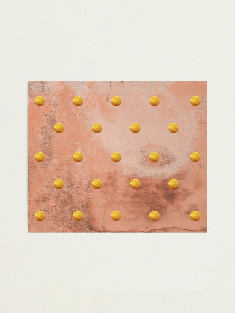 Alternate view of Beige concrete texture with golden polka dots Photographic Print