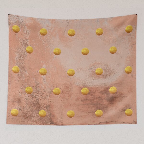 Item preview, Beige concrete texture with golden polka dots designed and sold by ColorsHappiness.