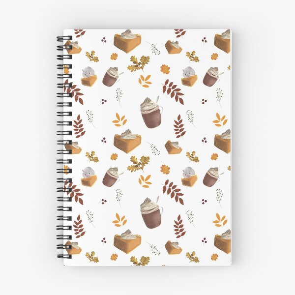 Item preview, Autumn infinite repeat pattern with pumpkinpie,  hot chocolate, leaves and a cute hamster.  designed and sold by Mayfaery-.